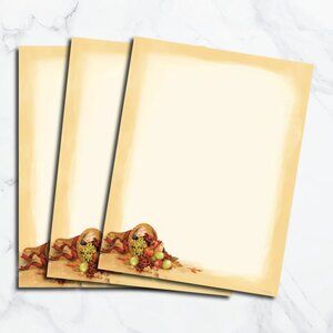 Great Papers! Stationary Letterhead Thanksgiving Cornucopia 80 Count